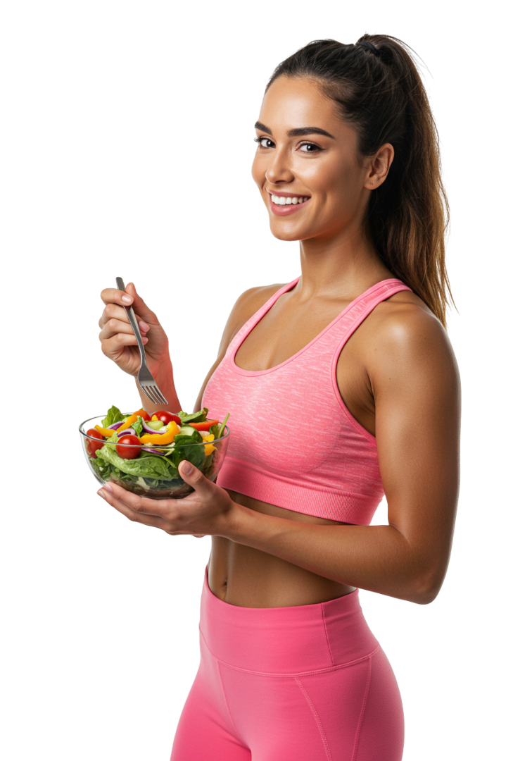 Frau mit gesundem Salat